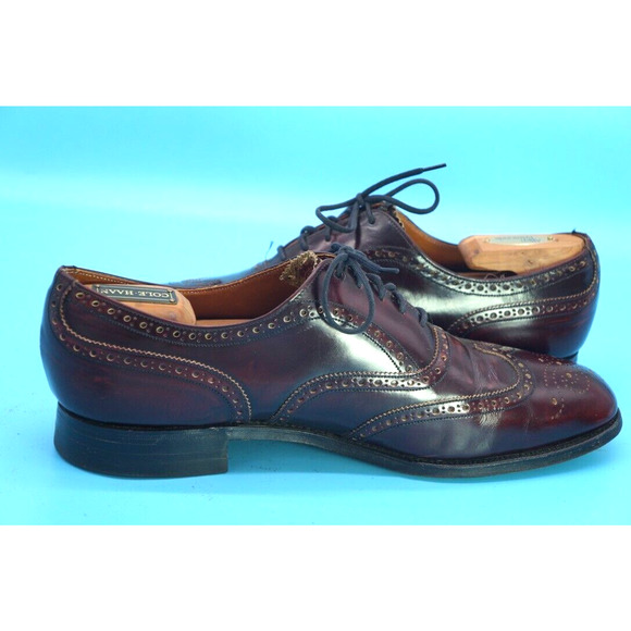 ROYAL TWEED BY CHEANEY OF ENGLAND BURGUNDY WING TIP LACE UP SHOES SIZE 10.5. main image 15